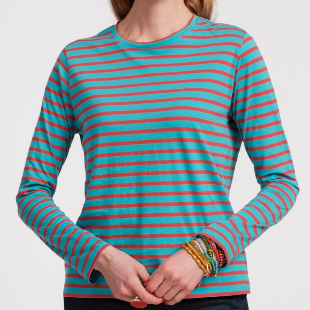 Frances Valentine Long Sleeved Striped Tee. Size 1X
